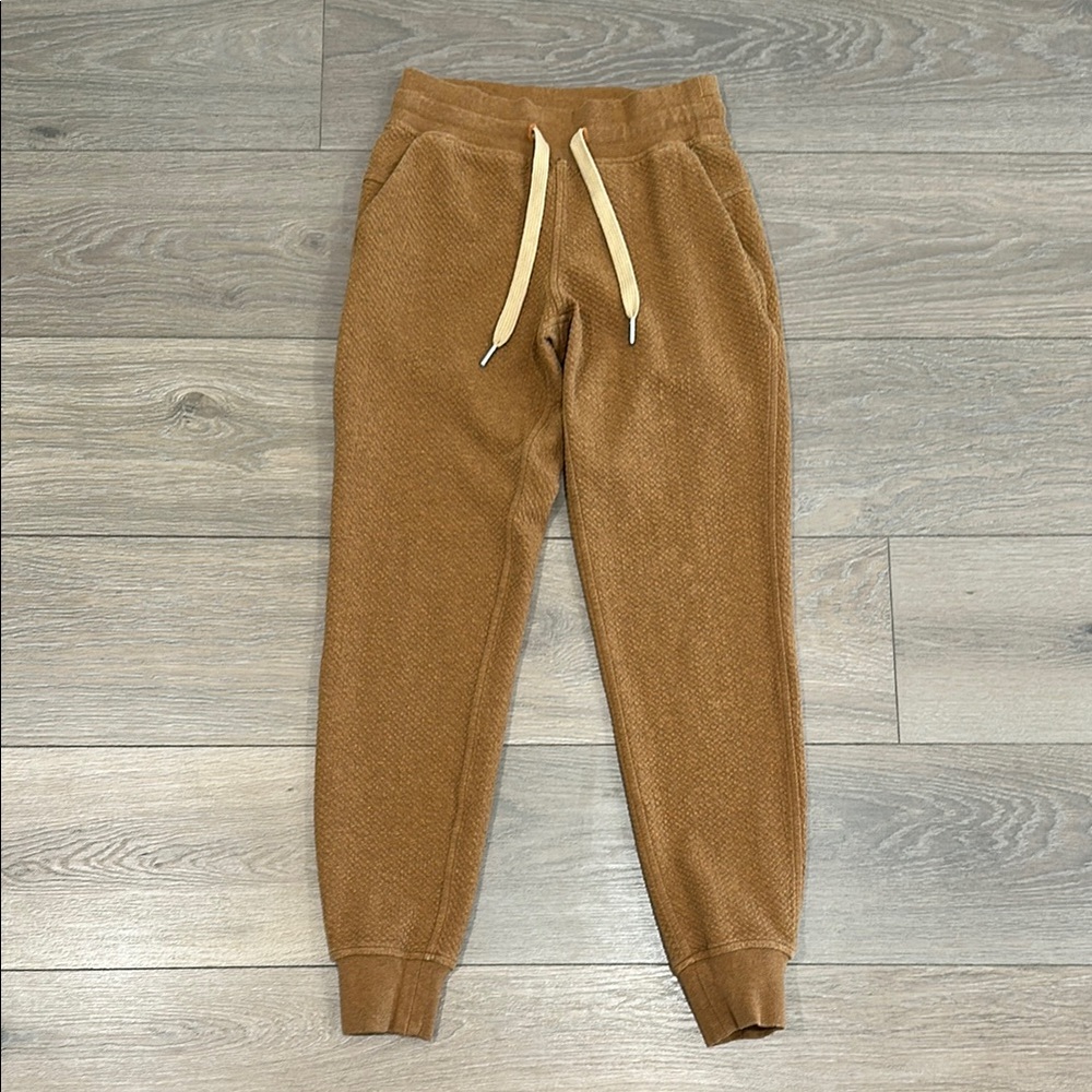 LULULEMON Spiced Bronze‎ Warm Down Mid Rise Textured Cotton Jogger Pants Size 2
